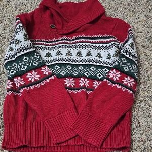 Cozy Red Fair Isle Sweater